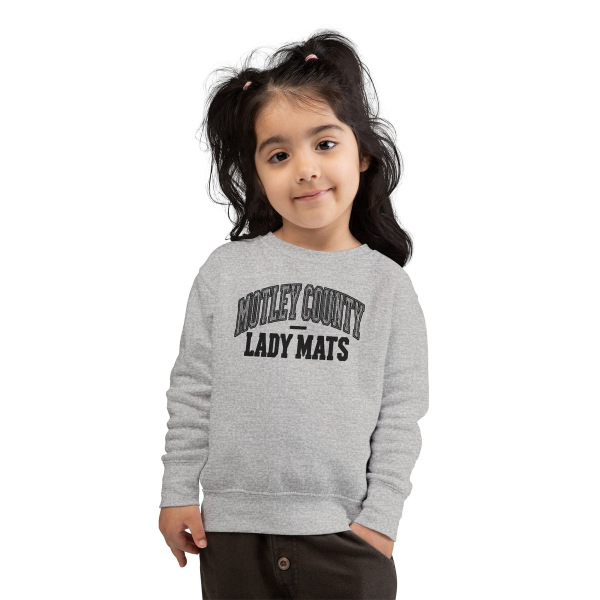 Toddler Sweatshirt - "Motley County Lady Mats" Vintage Varsity Kids Crewneck