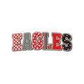 Eagles Patterned Kiss-Cut Sticker — Red & Black Retro Lettering
