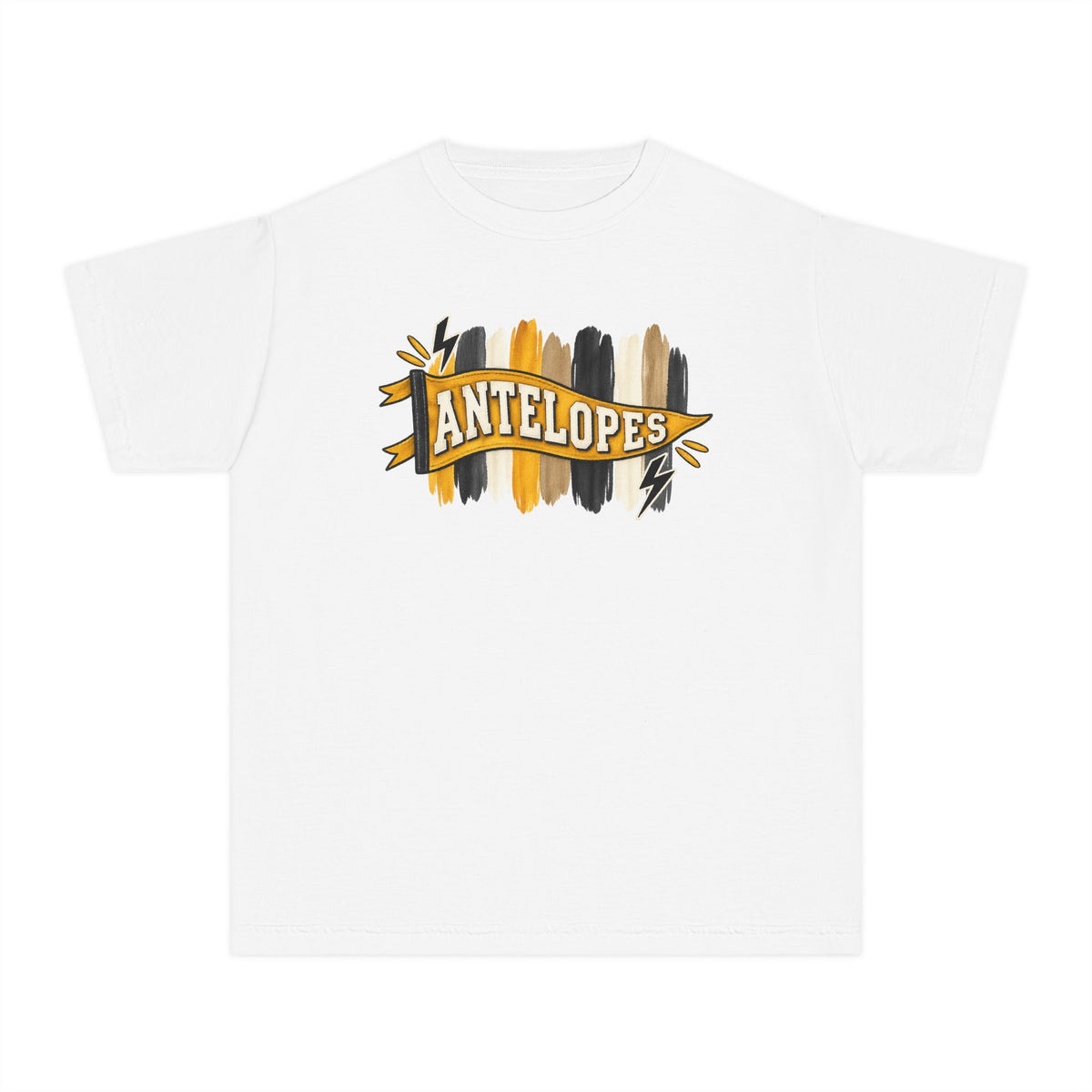 Antelopes Youth Tee — School Spirit Brushstroke Design