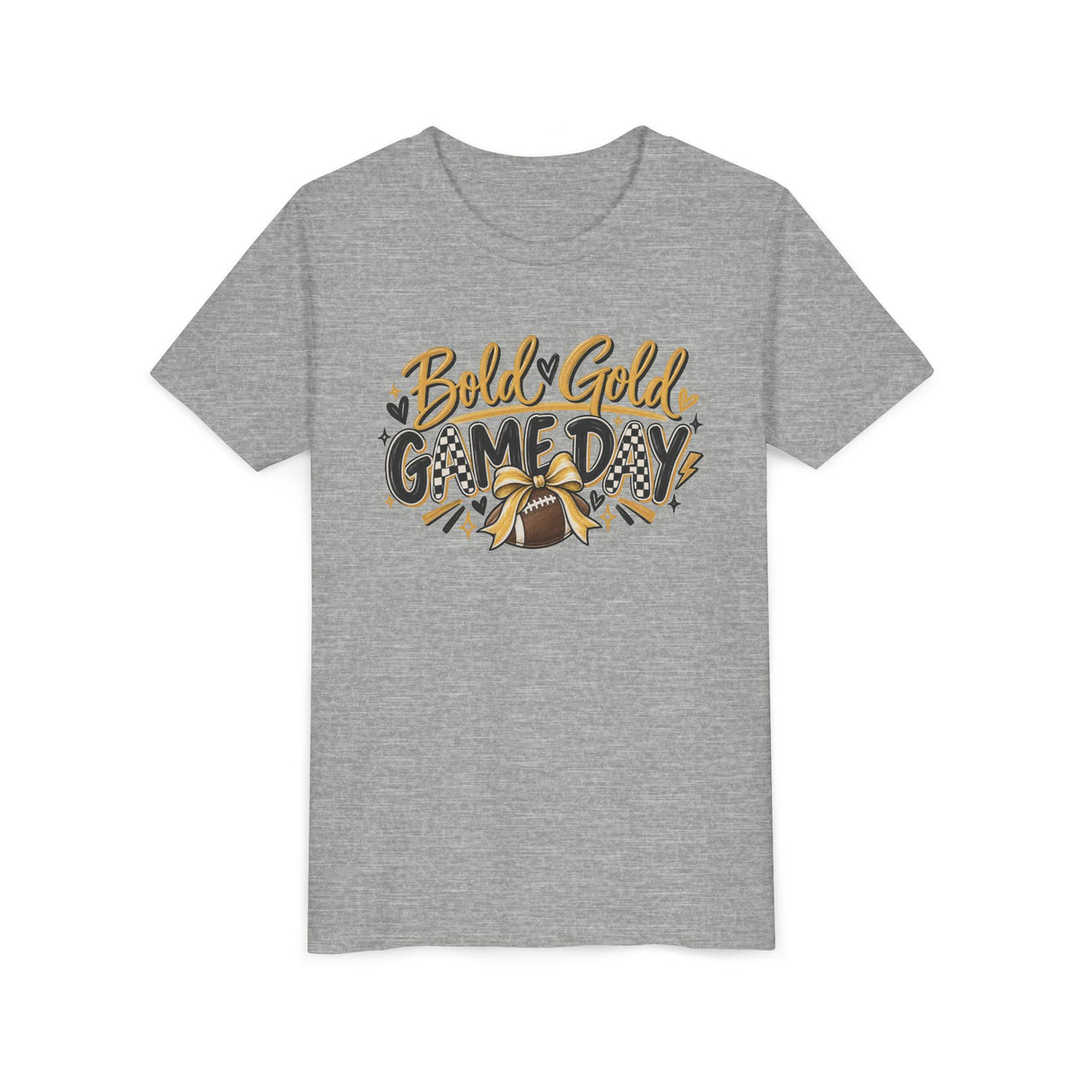 Youth Tee - "Bold & Gold Gameday" Football Kids Shirt