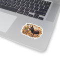 Donkey Desert Scene Kiss-Cut Sticker — Cute Wild Burro Laptop Decal