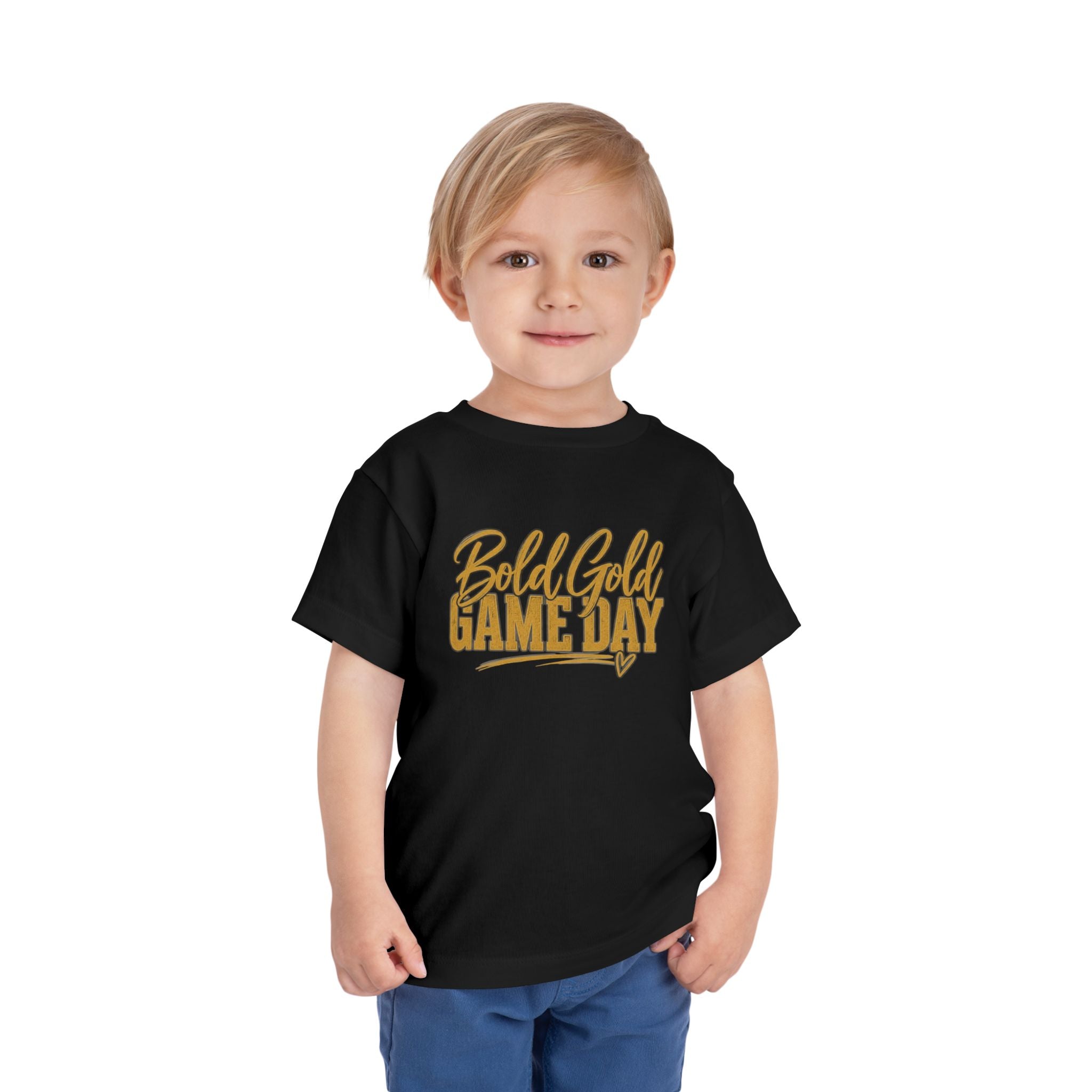 Toddler Tee — "Bold Gold Game Day" Kids Football Shirt