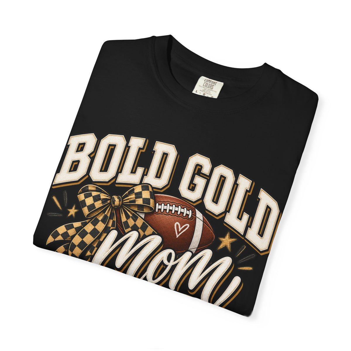 Bold Gold Mom Football T-Shirt – Football Design