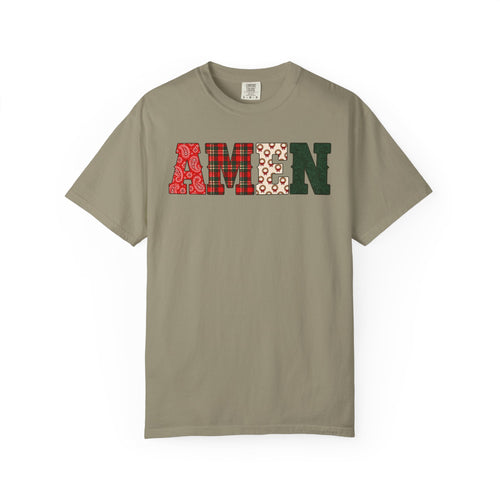 AMEN Western Christmas Patchwork T-Shirt