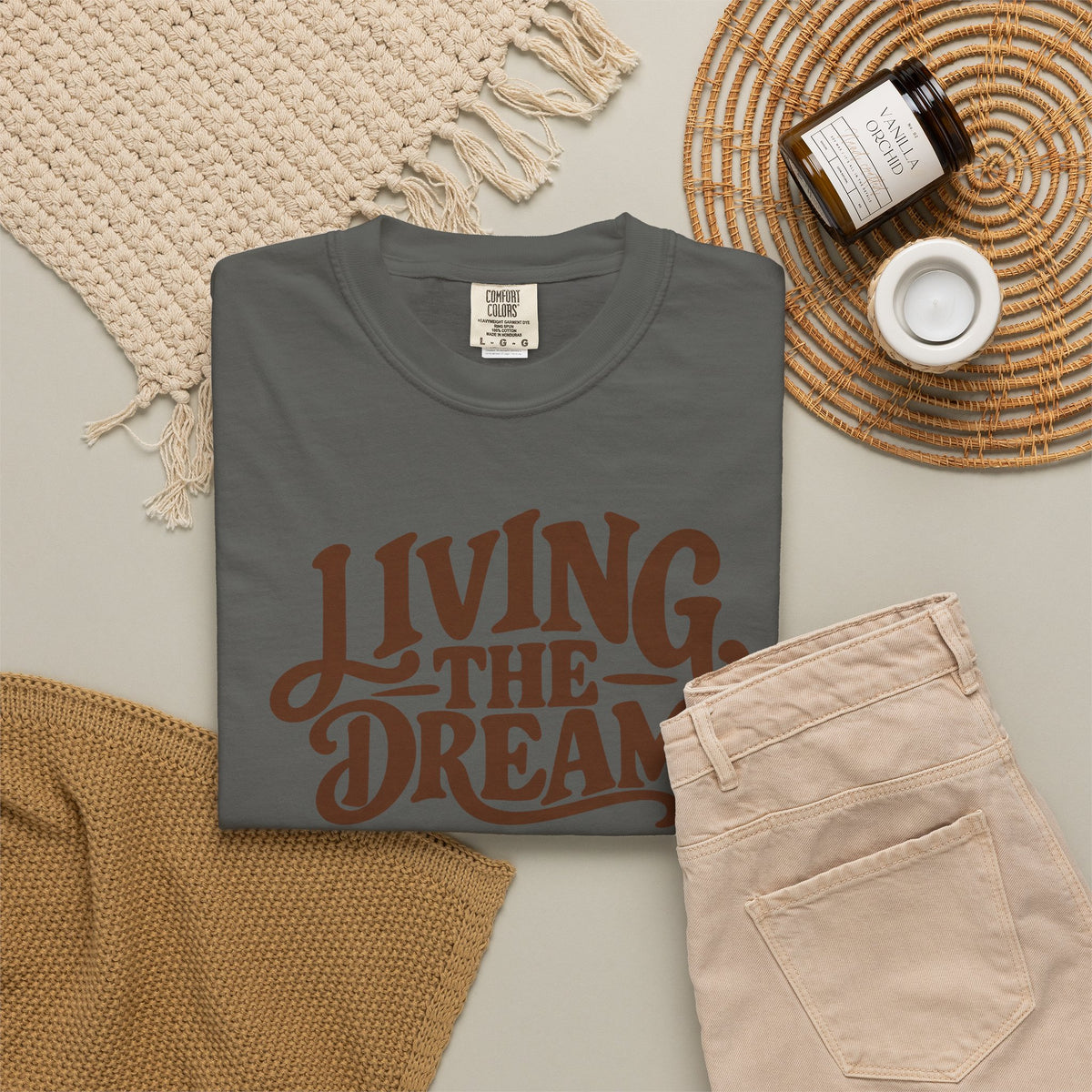 Living The Dream T-Shirt — Vintage Script Graphic Tee