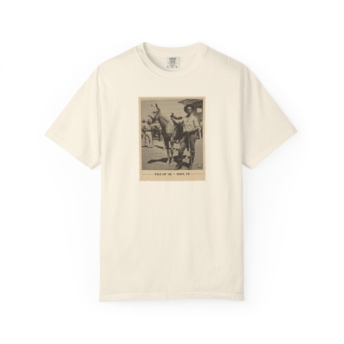 Vintage Cowboy Photo T-Shirt — 'Tales of the West' Garment-Dyed Tee