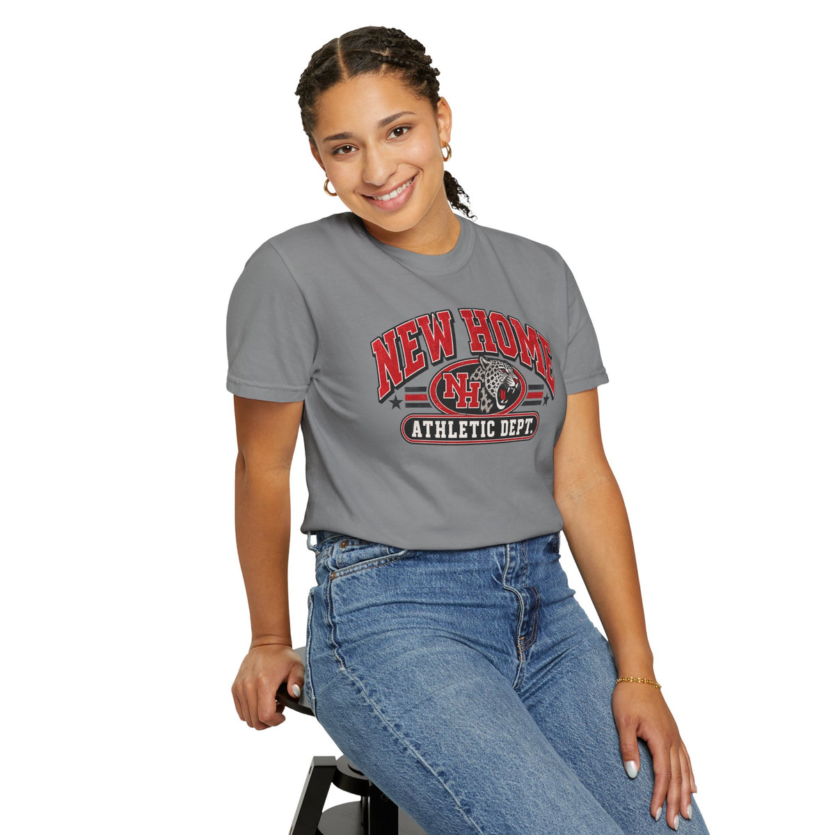New Home Athletic Dept. T-Shirt — Vintage College Graphic Tee