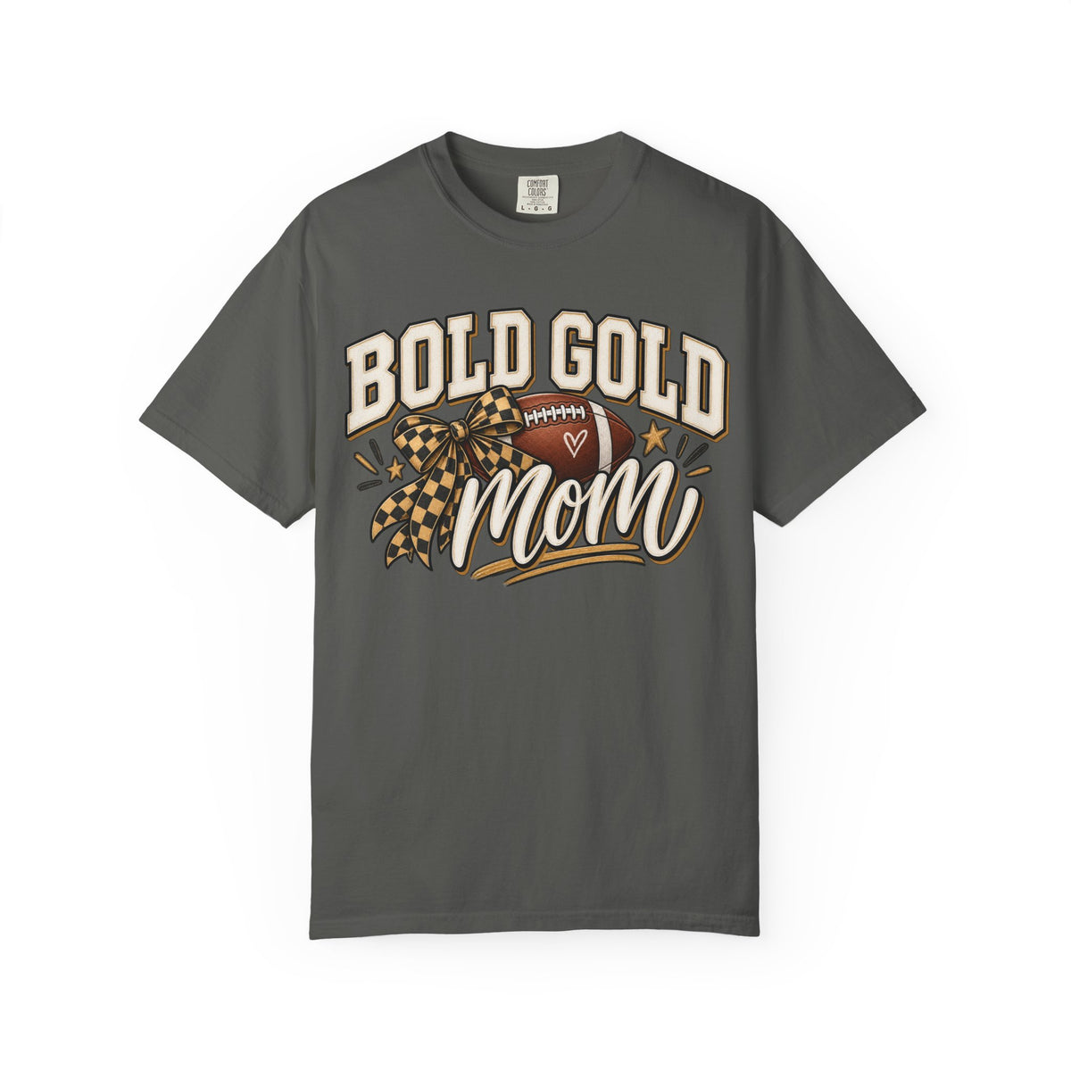 Bold Gold Mom Football T-Shirt – Football Design