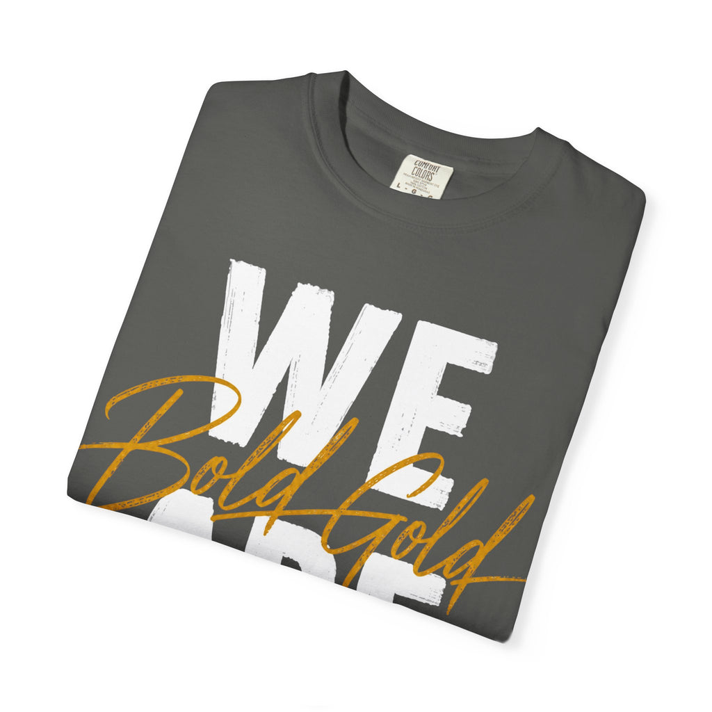 Bold Gold Script T‑Shirt — Metallic Typography Tee