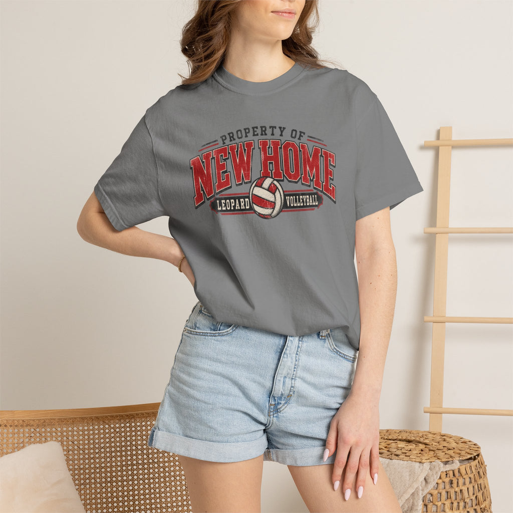 New Home Volleyball T-Shirt — "Property of New Home" Graphic Tee