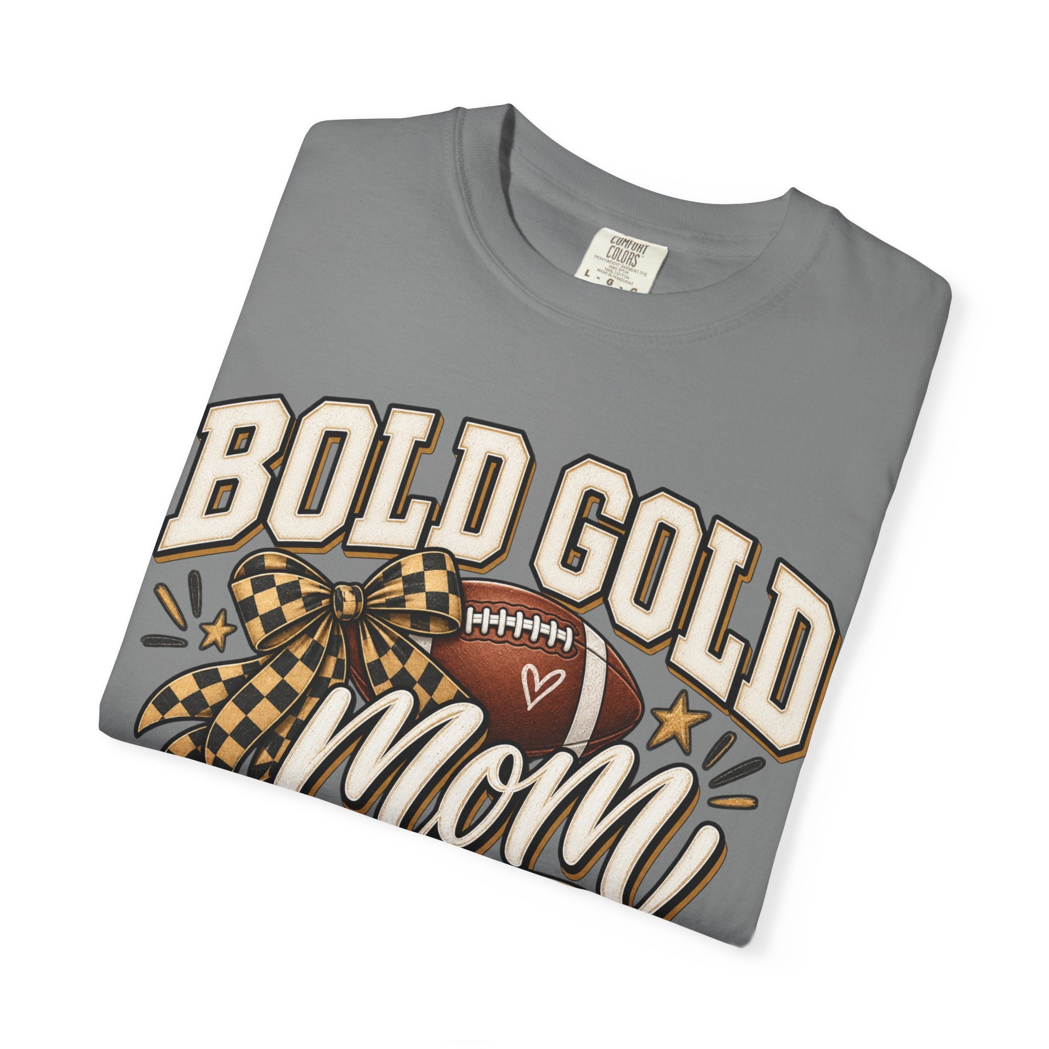 Bold Gold Mom Football T-Shirt – Football Design