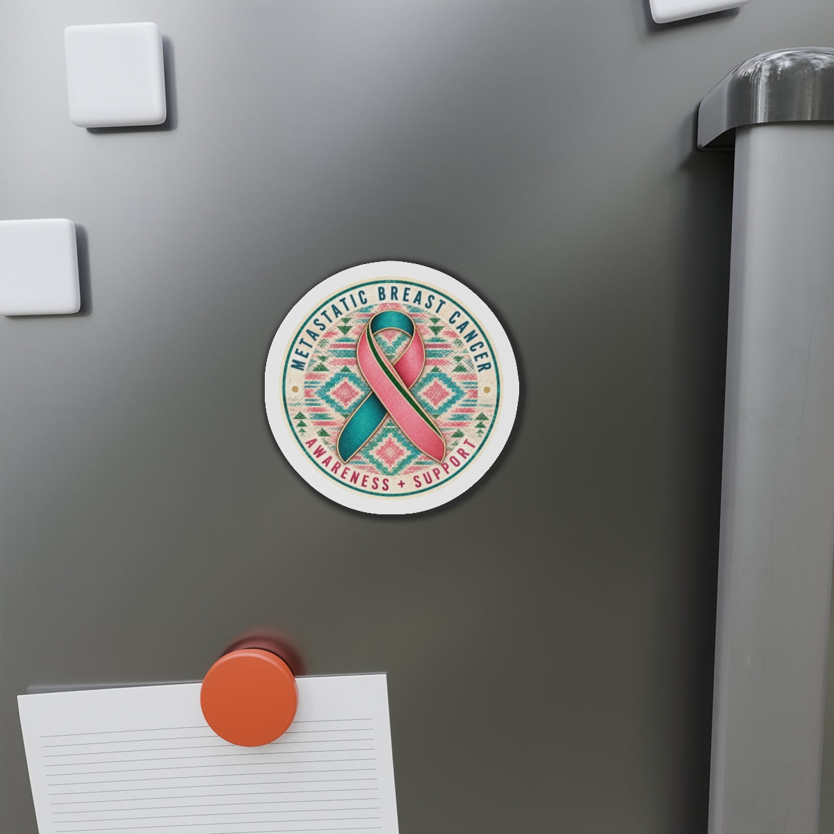 Metastatic Breast Cancer Awareness Ribbon Magnet — Support & Awareness Die-Cut Magnet