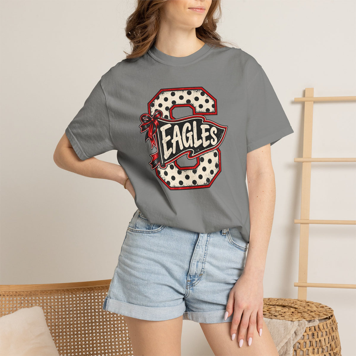 Vintage Polka Dot 'Eagles' Letterman T-Shirt
