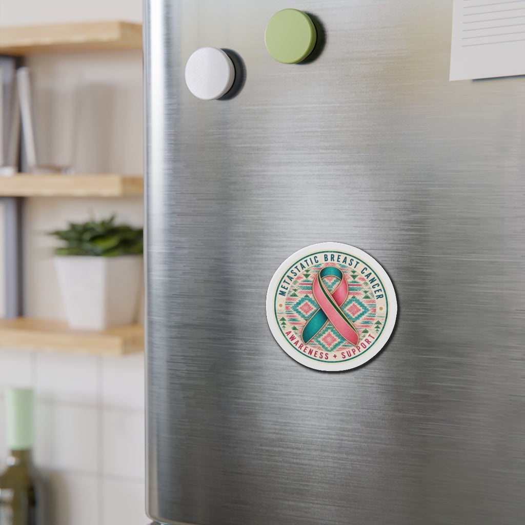 Metastatic Breast Cancer Awareness Ribbon Magnet — Support & Awareness Die-Cut Magnet