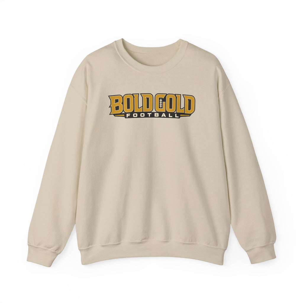 Bold Gold Football Crewneck Sweatshirt — Vintage Collegiate Sports Pullover