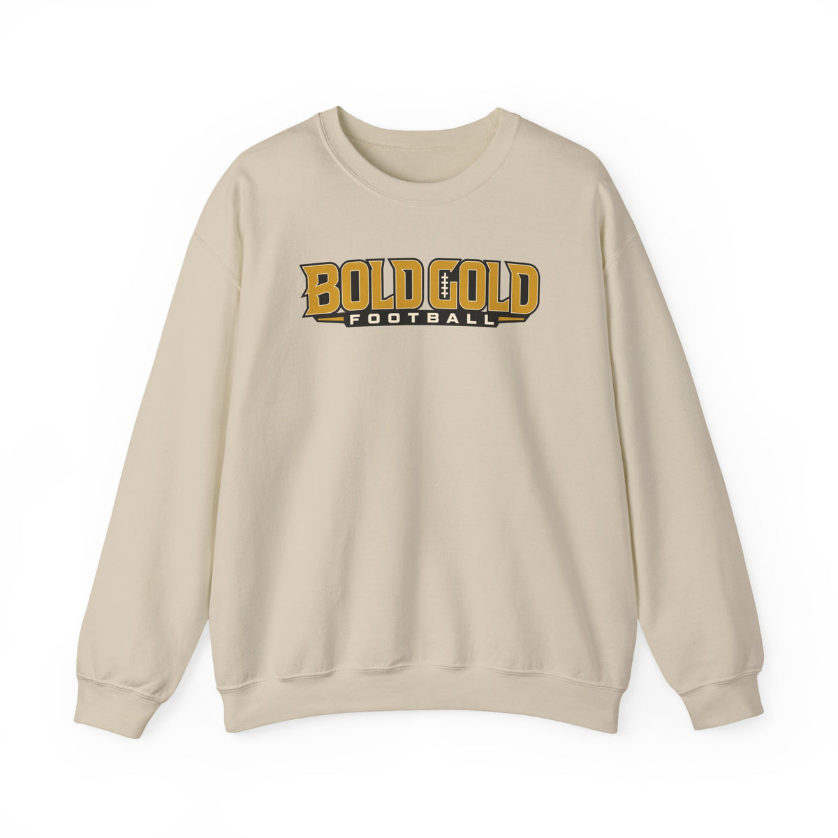 Bold Gold Football Crewneck Sweatshirt — Vintage Collegiate Sports Pullover