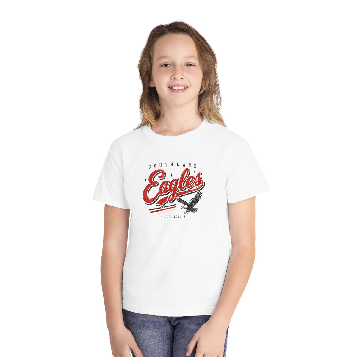 Southland Eagles Youth T-Shirt – Vintage Script & Flying Eagle Graphic