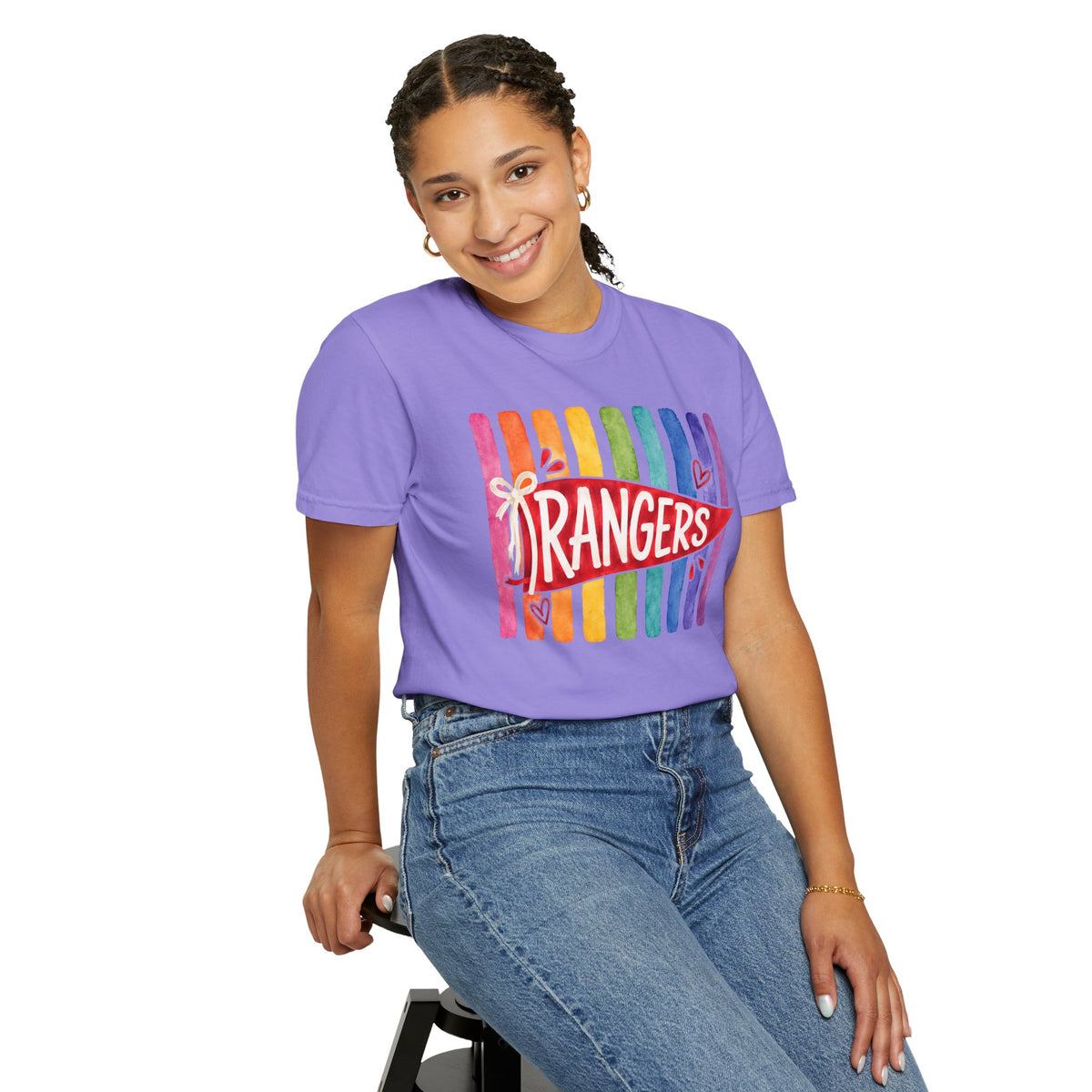 Rangers Rainbow Pennant T-Shirt — Pride School Spirit Tee