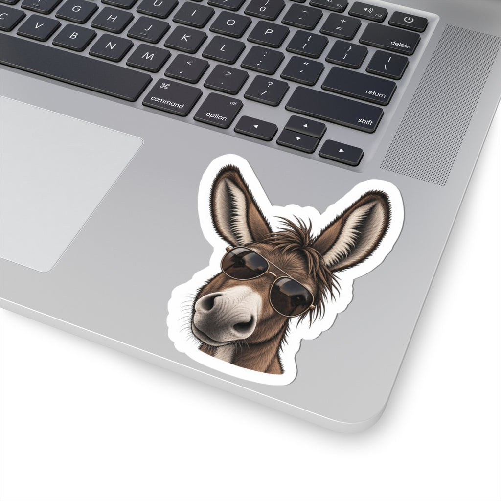 Cool Donkey Sticker — Sunglasses Donkey Kiss-Cut Vinyl Sticker