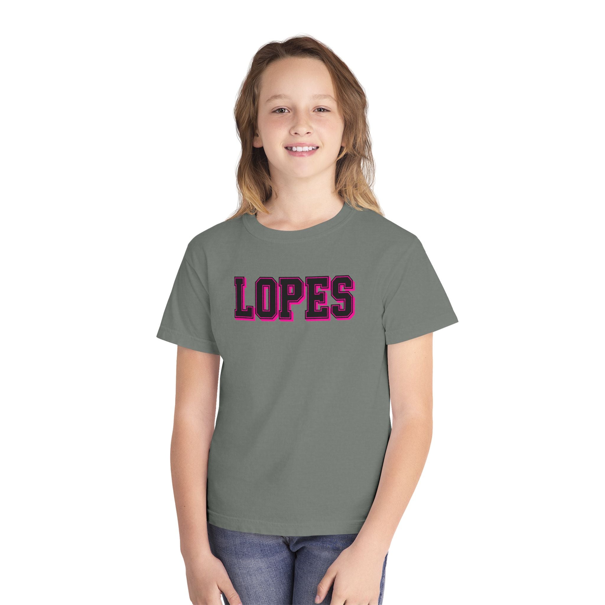 Youth Tee — 'LOPES' Varsity Letter Graphic Shirt