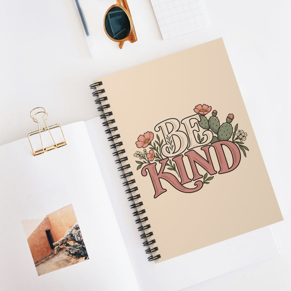 Be Kind Floral Spiral Notebook — Ruled Journal for Notes & Gifts