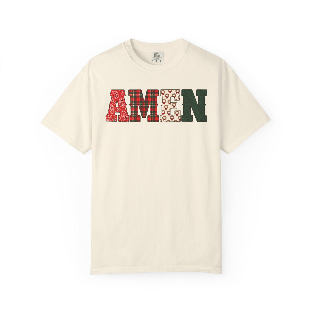 AMEN Western Christmas Patchwork T-Shirt