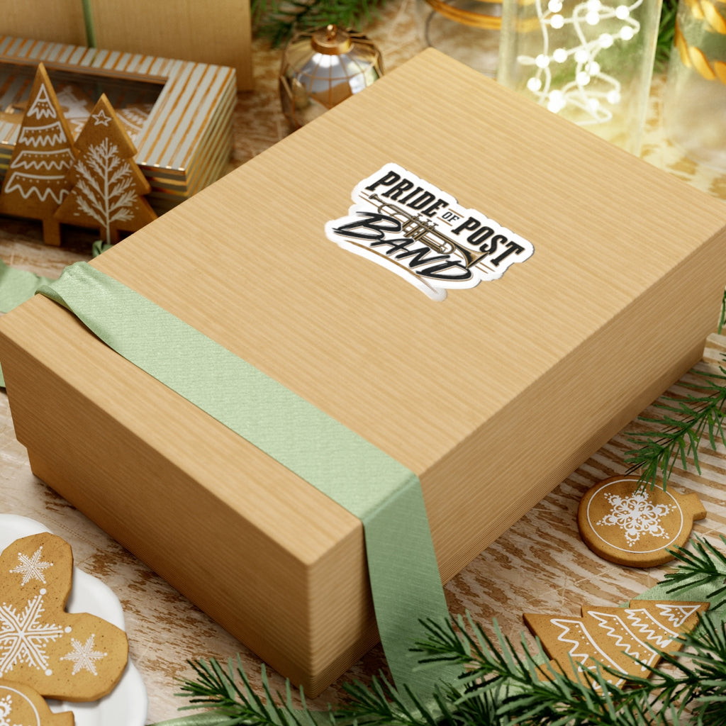 Pride of Post Band Sticker — Vintage Trumpet Kiss-Cut Sticker for Musicians & Band Fans