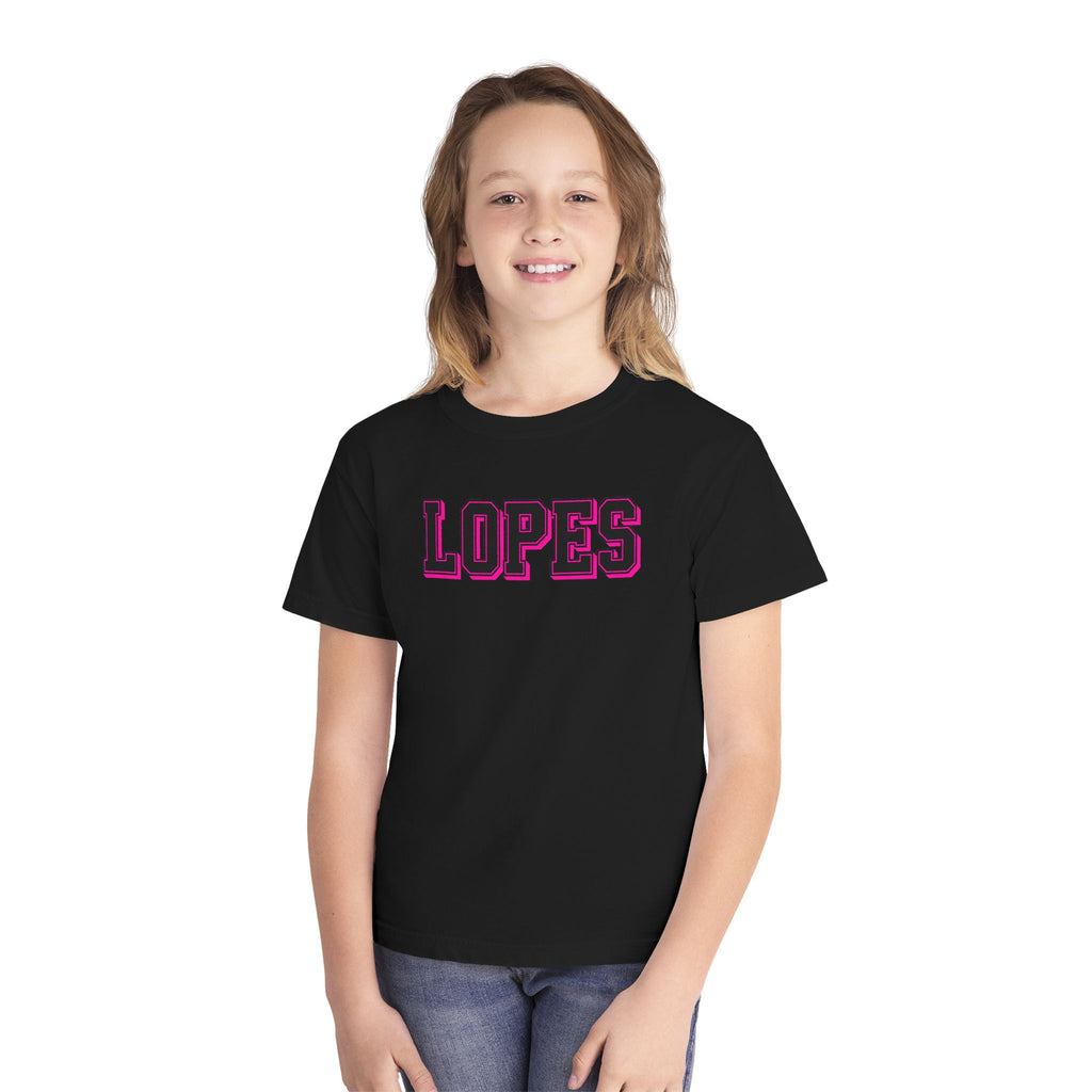 Youth Tee — 'LOPES' Varsity Letter Graphic Shirt