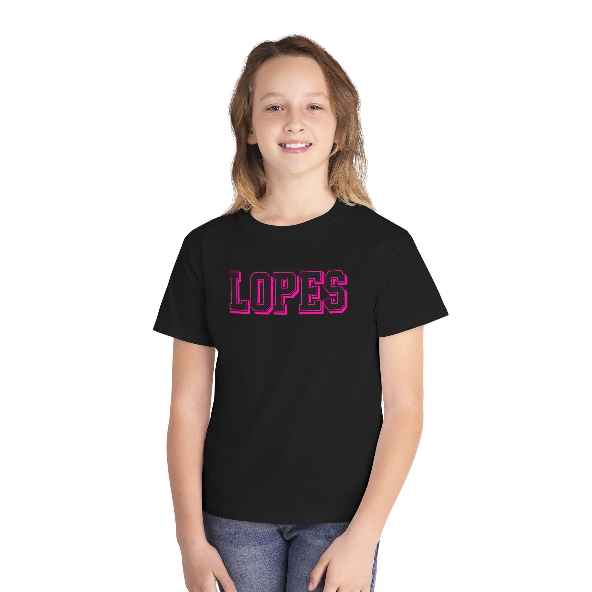 Youth Tee — 'LOPES' Varsity Letter Graphic Shirt