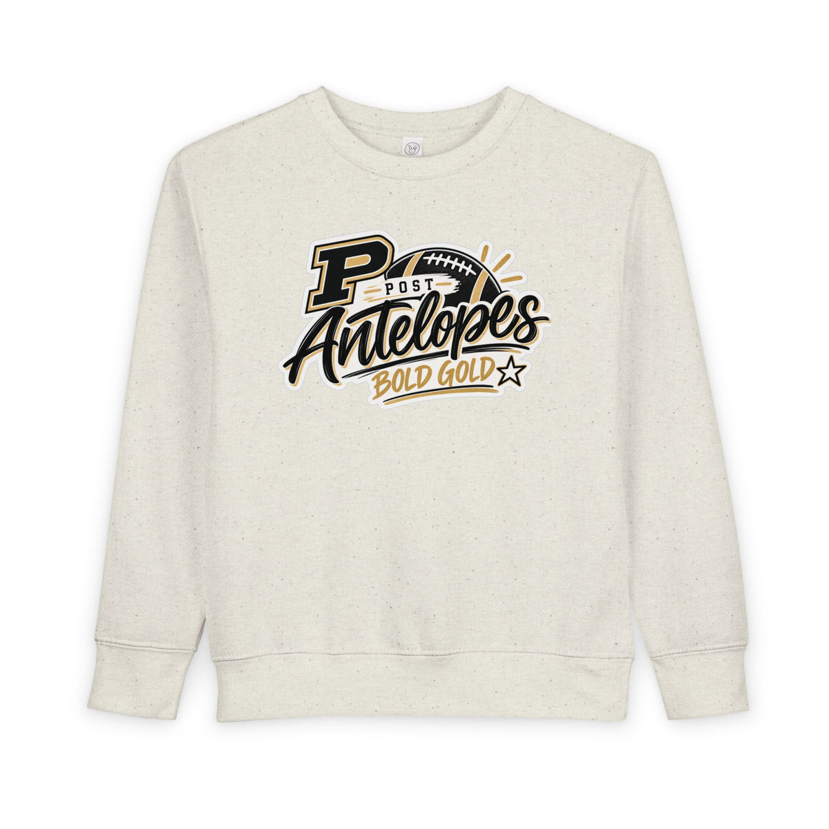 Toddler Sweatshirt — Post Antelopes Bold Gold Football Logo Kids Crewneck