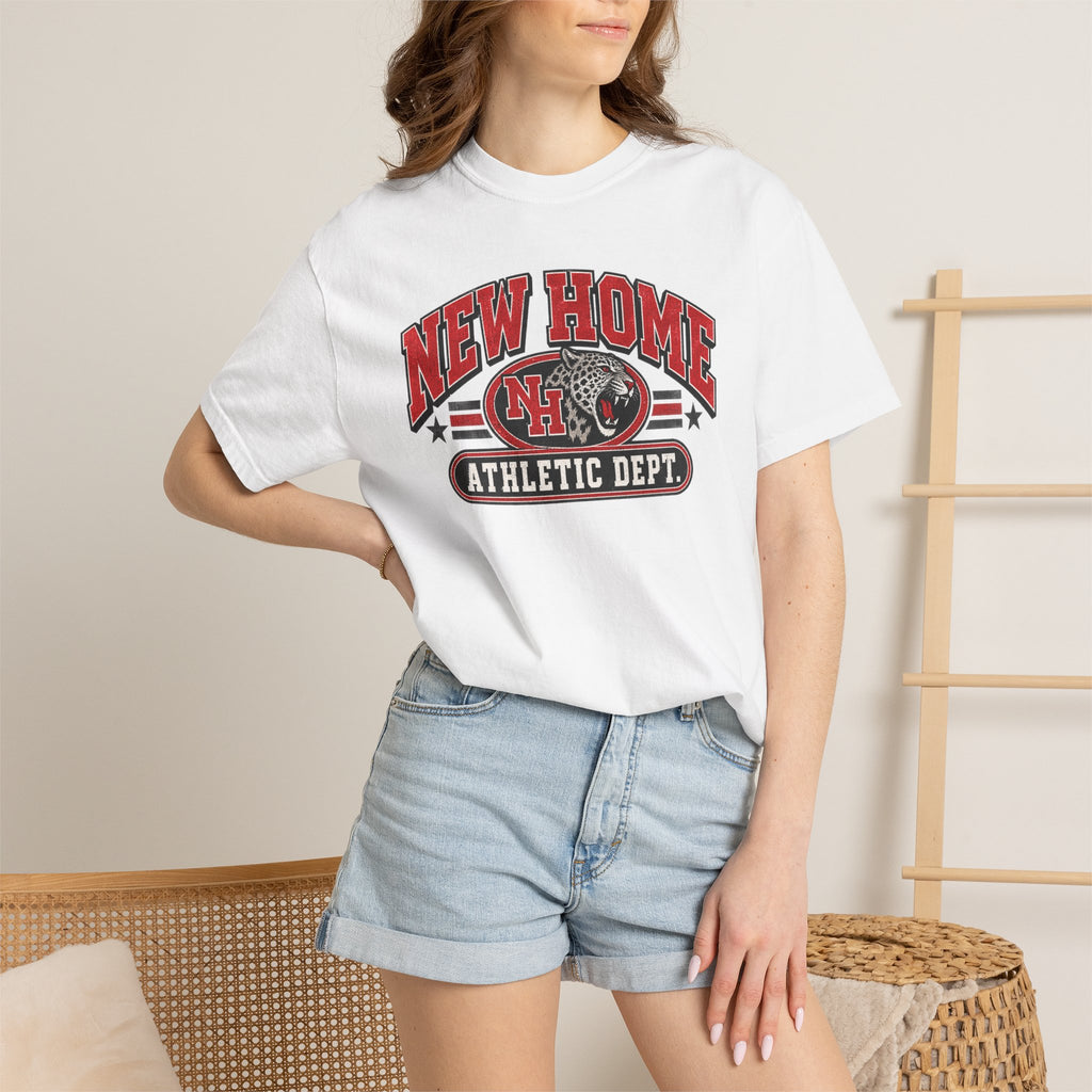 New Home Athletic Dept. T-Shirt — Vintage College Graphic Tee