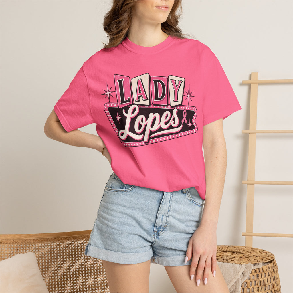 Lady Lopes Pink Retro Logo T-Shirt