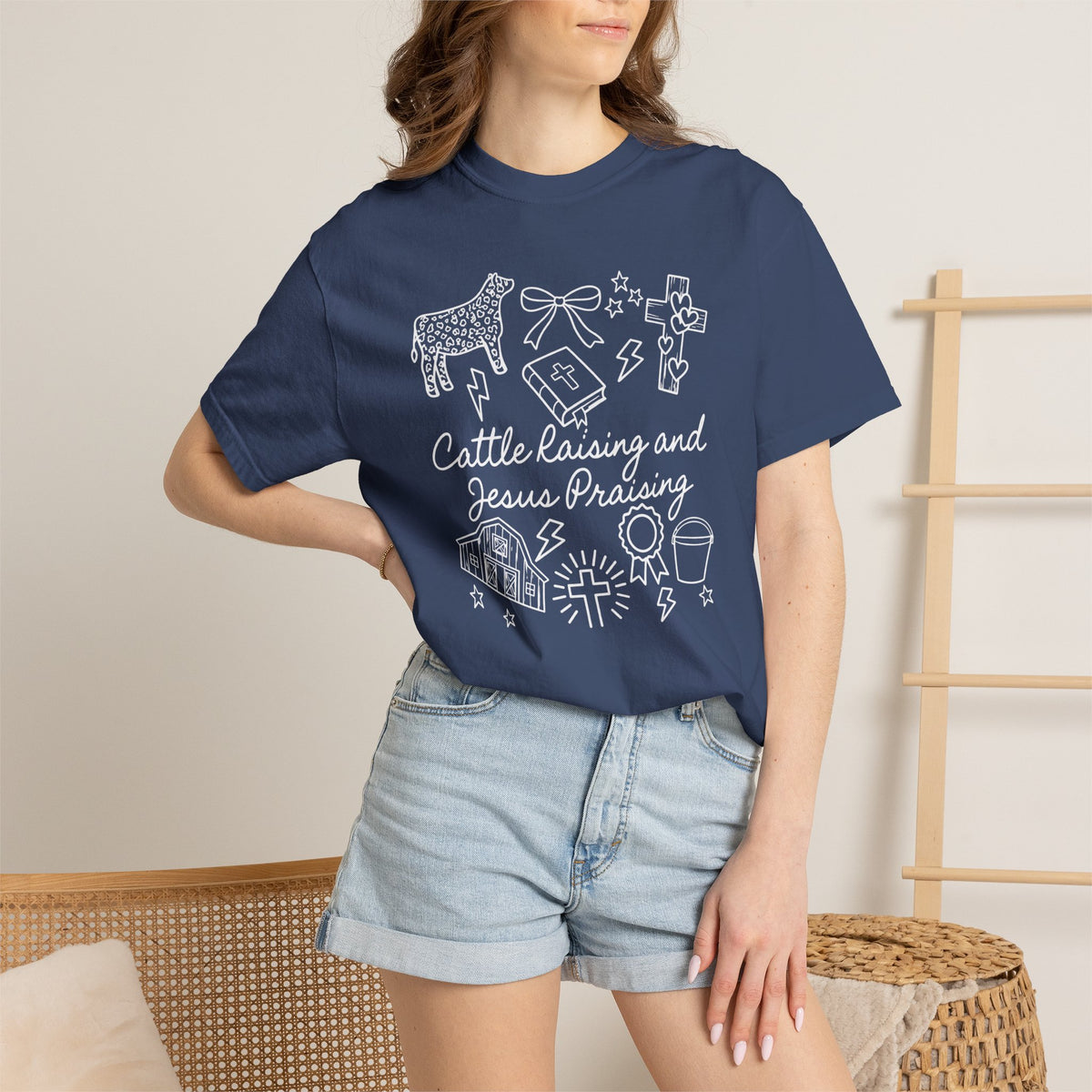 Cattle Raising and Jesus Praising T-Shirt