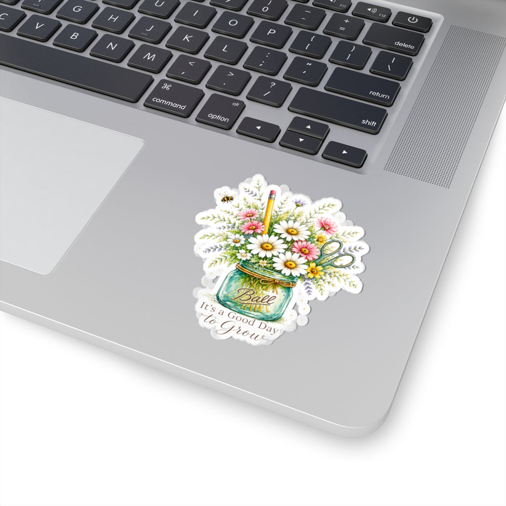 Sticker — “It’s a Good Day to Grow” Mason Jar Wildflower Sticker