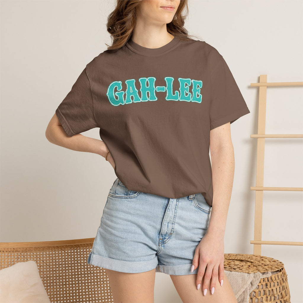 GAH-LEE Graphic T-Shirt — Funny Text Tee, Retro Collegiate Style