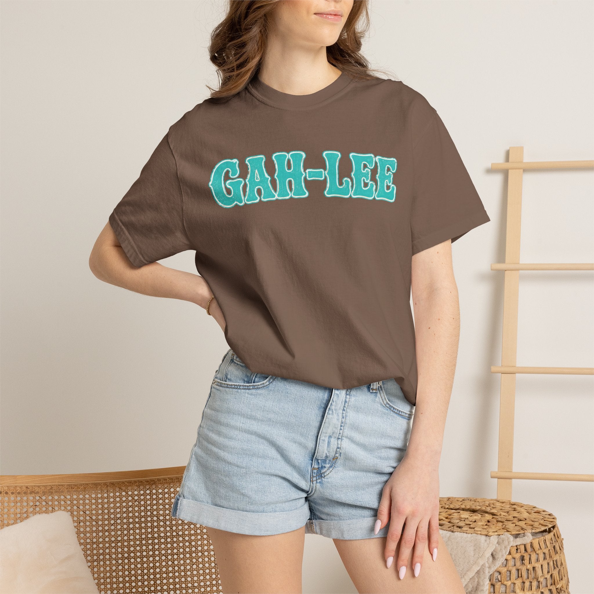 GAH-LEE Graphic T-Shirt — Funny Text Tee, Retro Collegiate Style