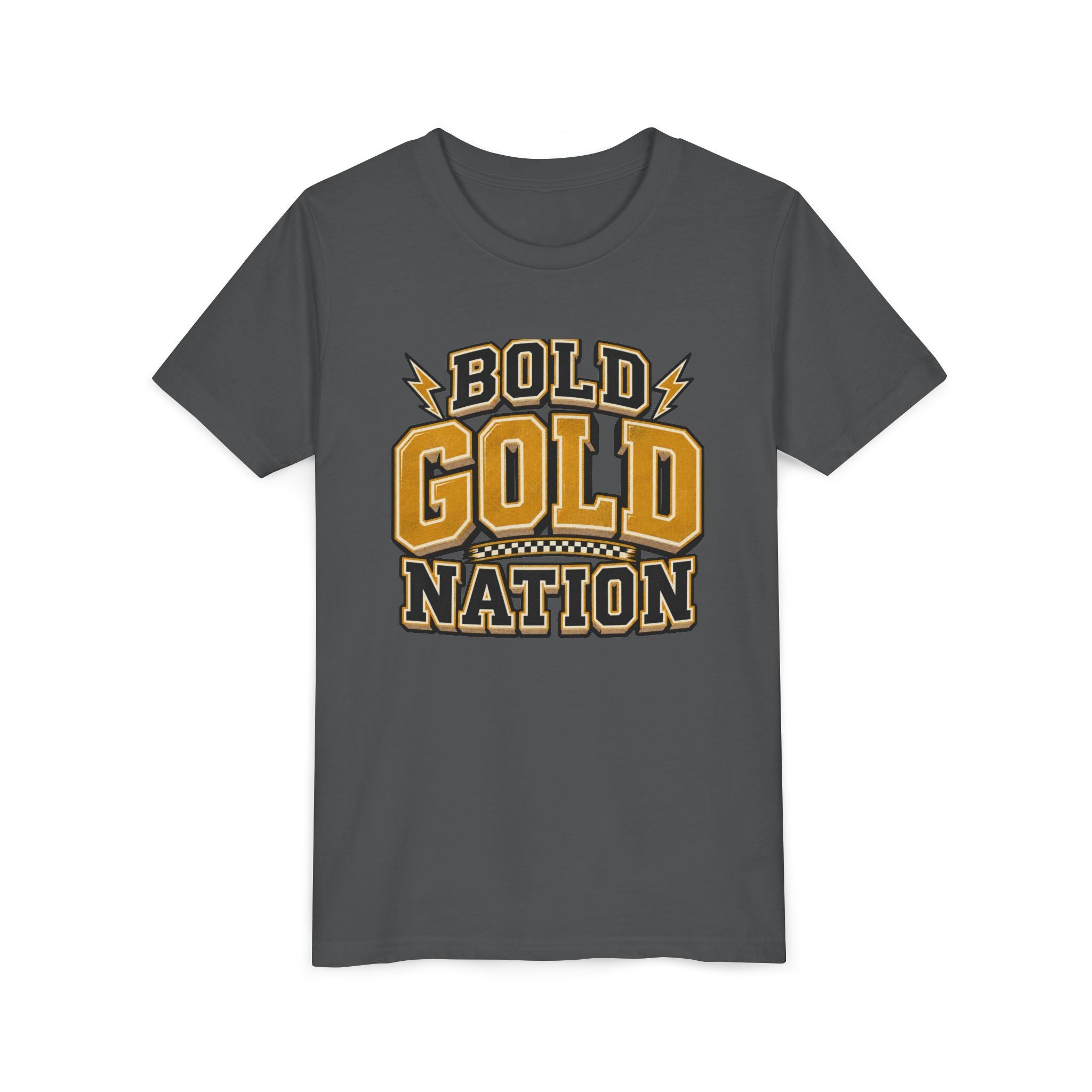 Youth Tee — Bold Gold Nation Graphic Kids Shirt