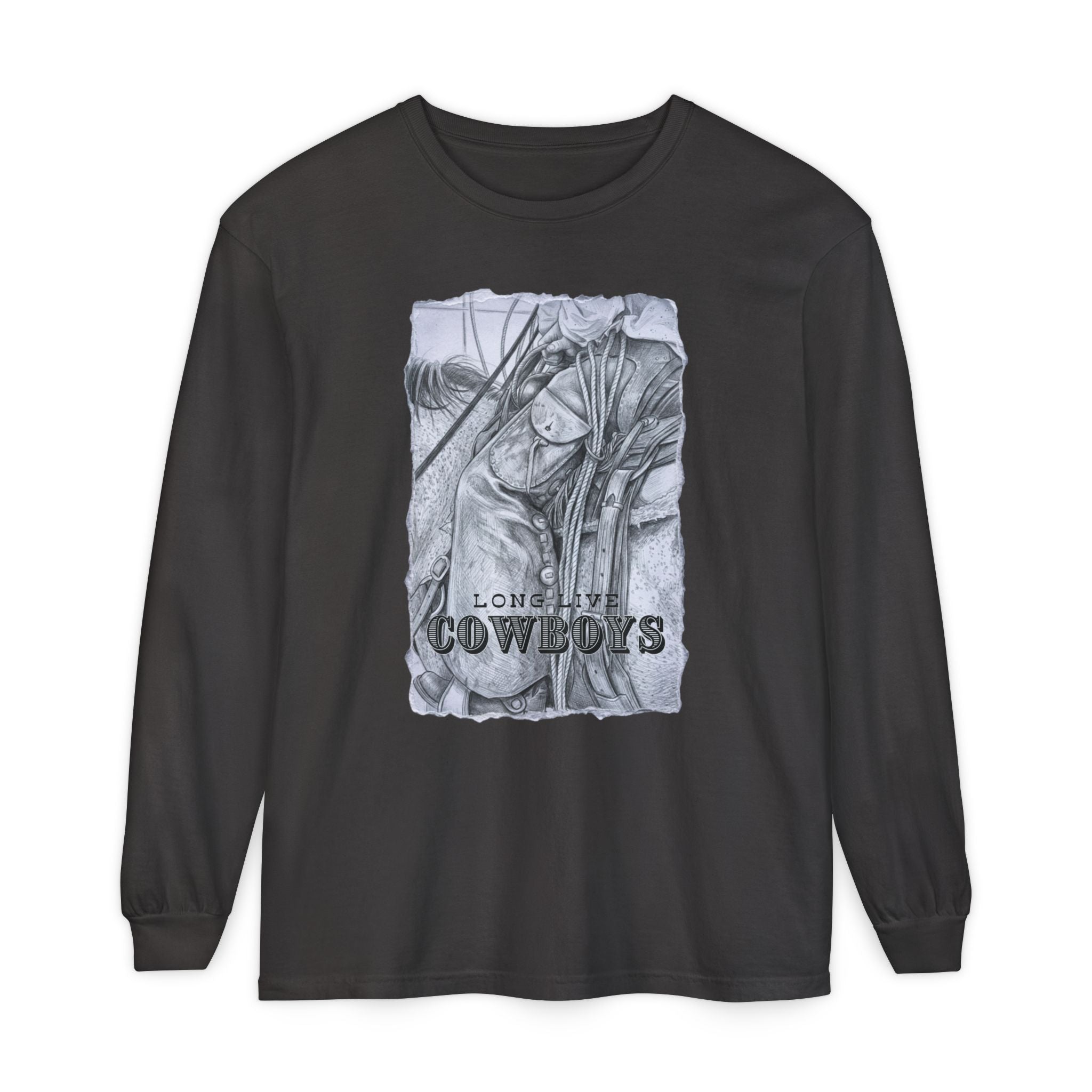 Cowboys Vintage Sketch Long Sleeve Tee