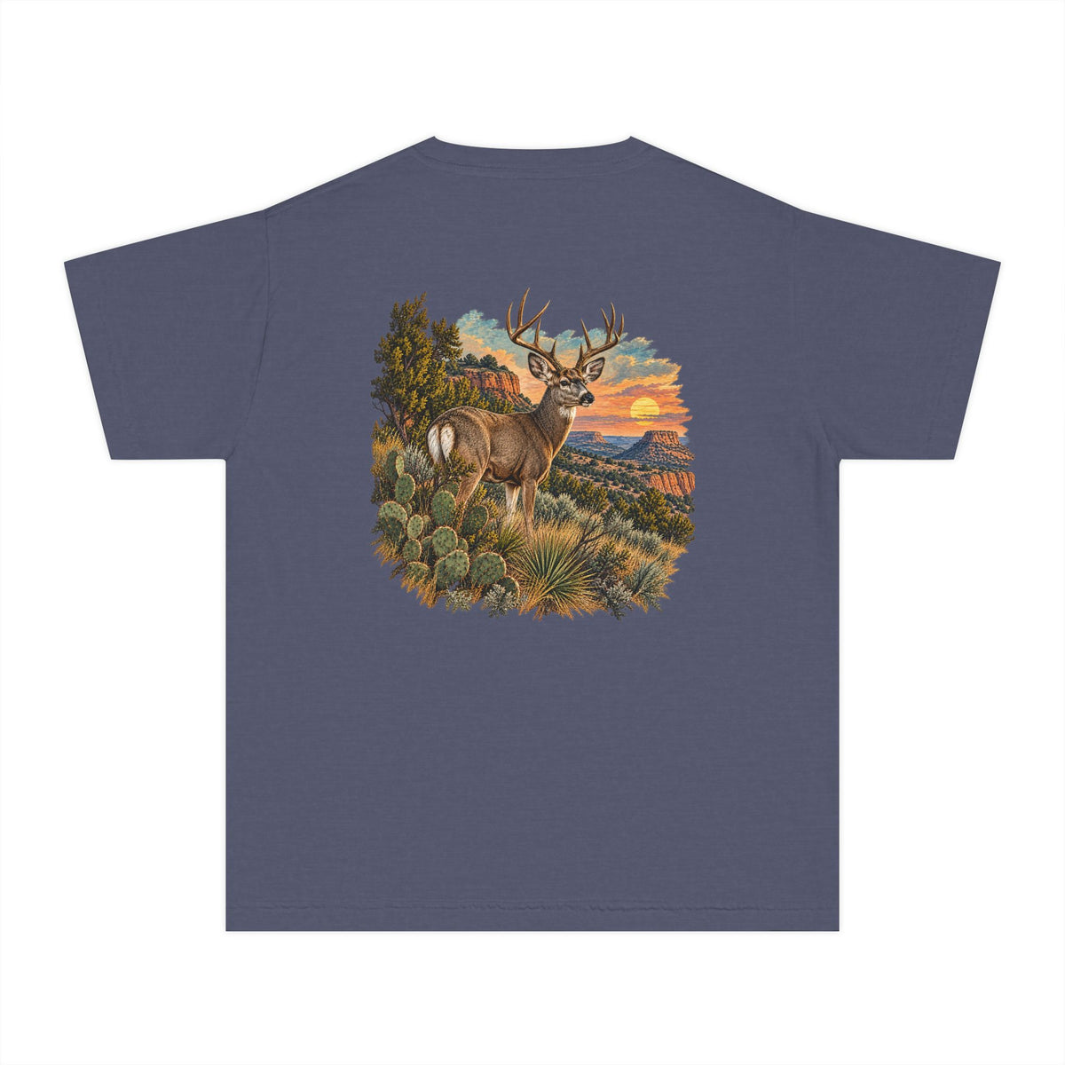 Youth Tee — Caprock Critters Mule Deer at Sunset