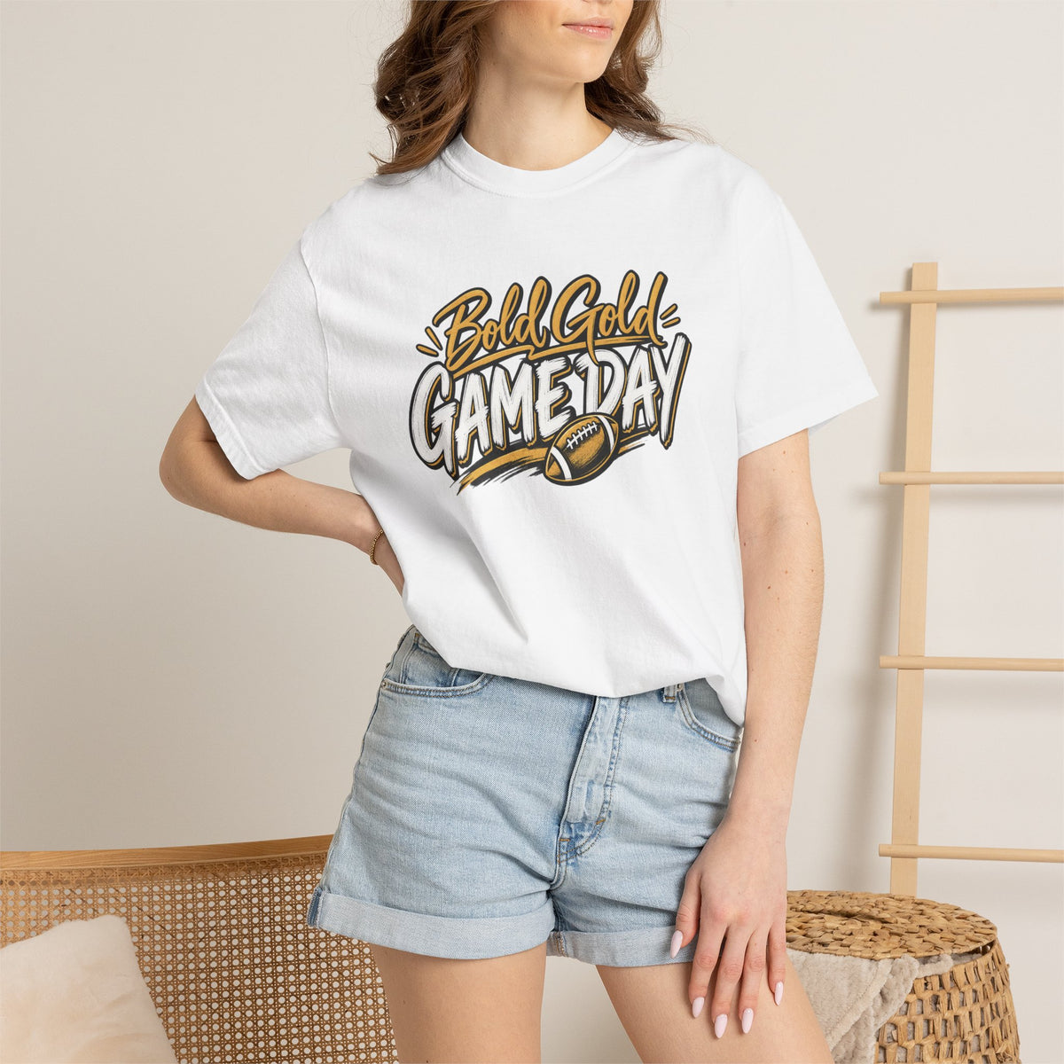 Bold Gold Gameday T-Shirt - Football Graphic Tee