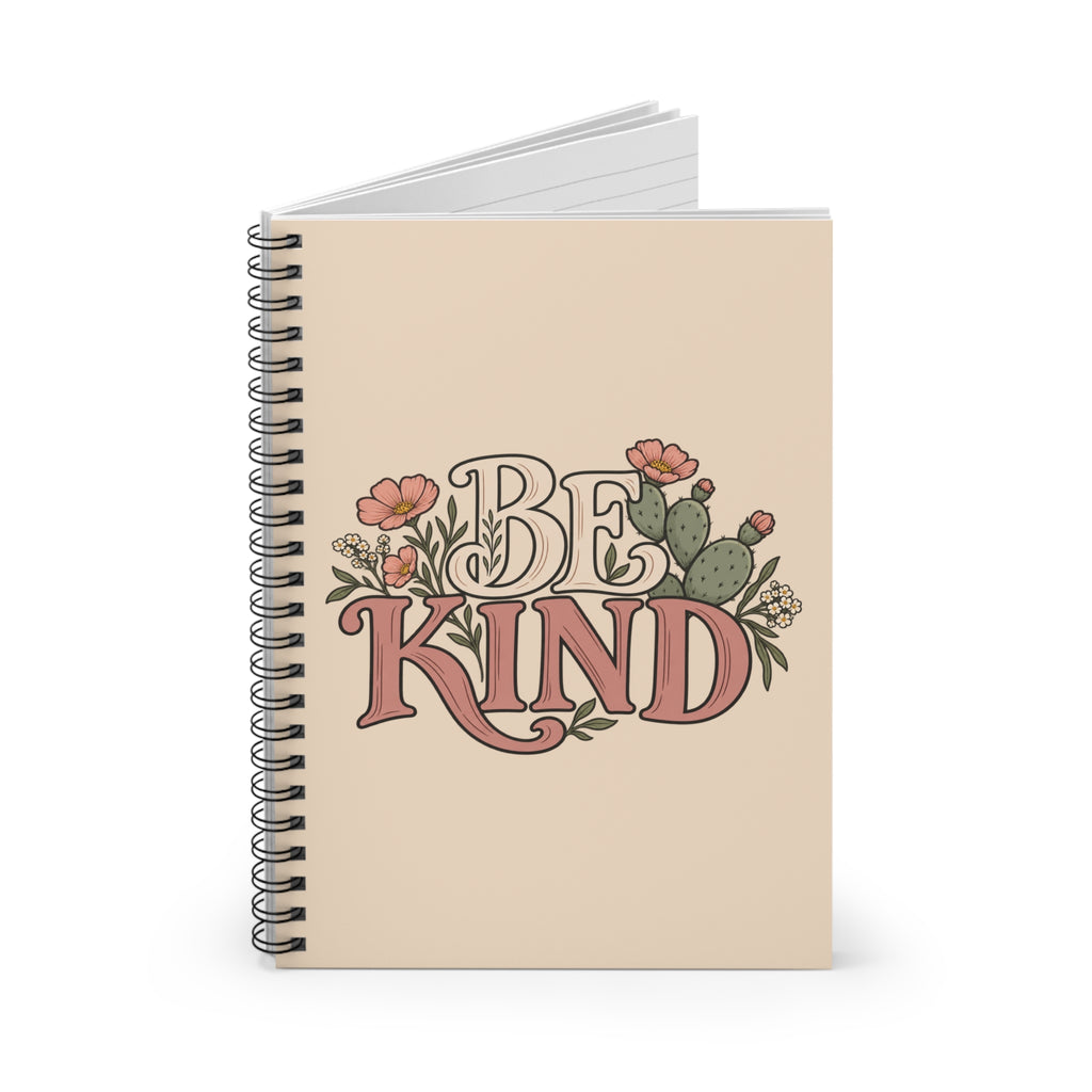 Be Kind Floral Spiral Notebook — Ruled Journal for Notes & Gifts