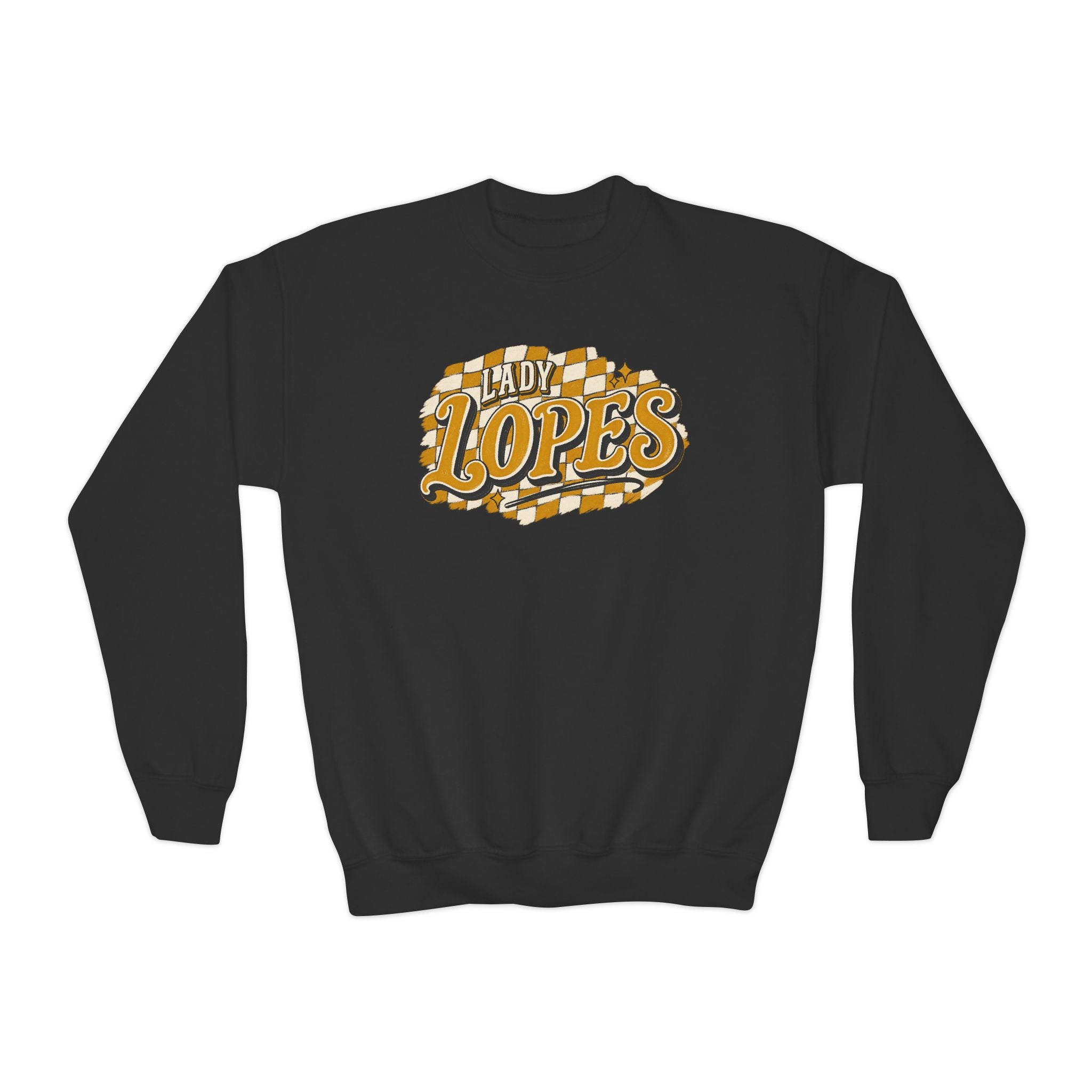 Youth Crewneck Sweatshirt - "Lady Lopes" Retro Checker Logo