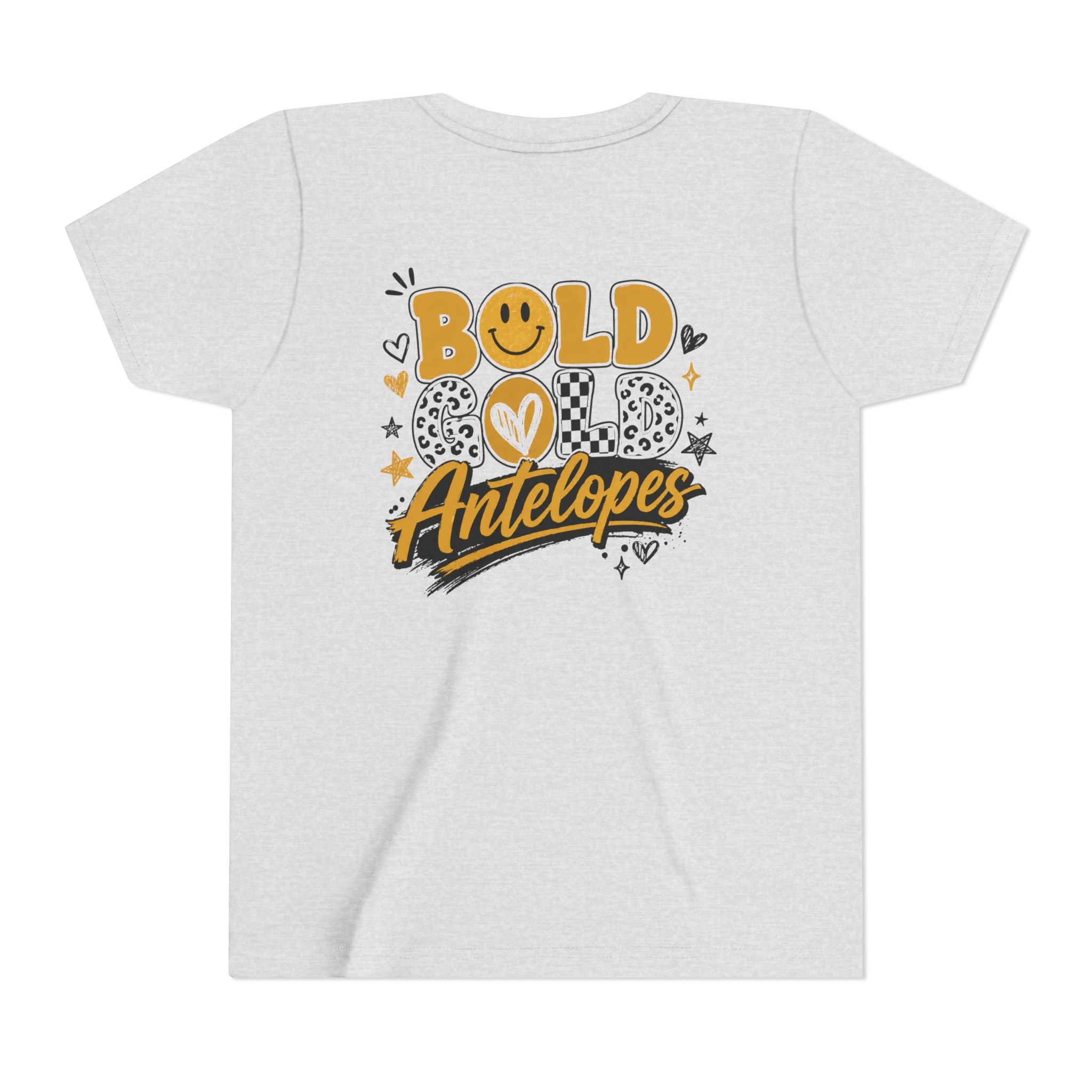 Youth Tee — Bold Gold Antelopes Cheer Shirt