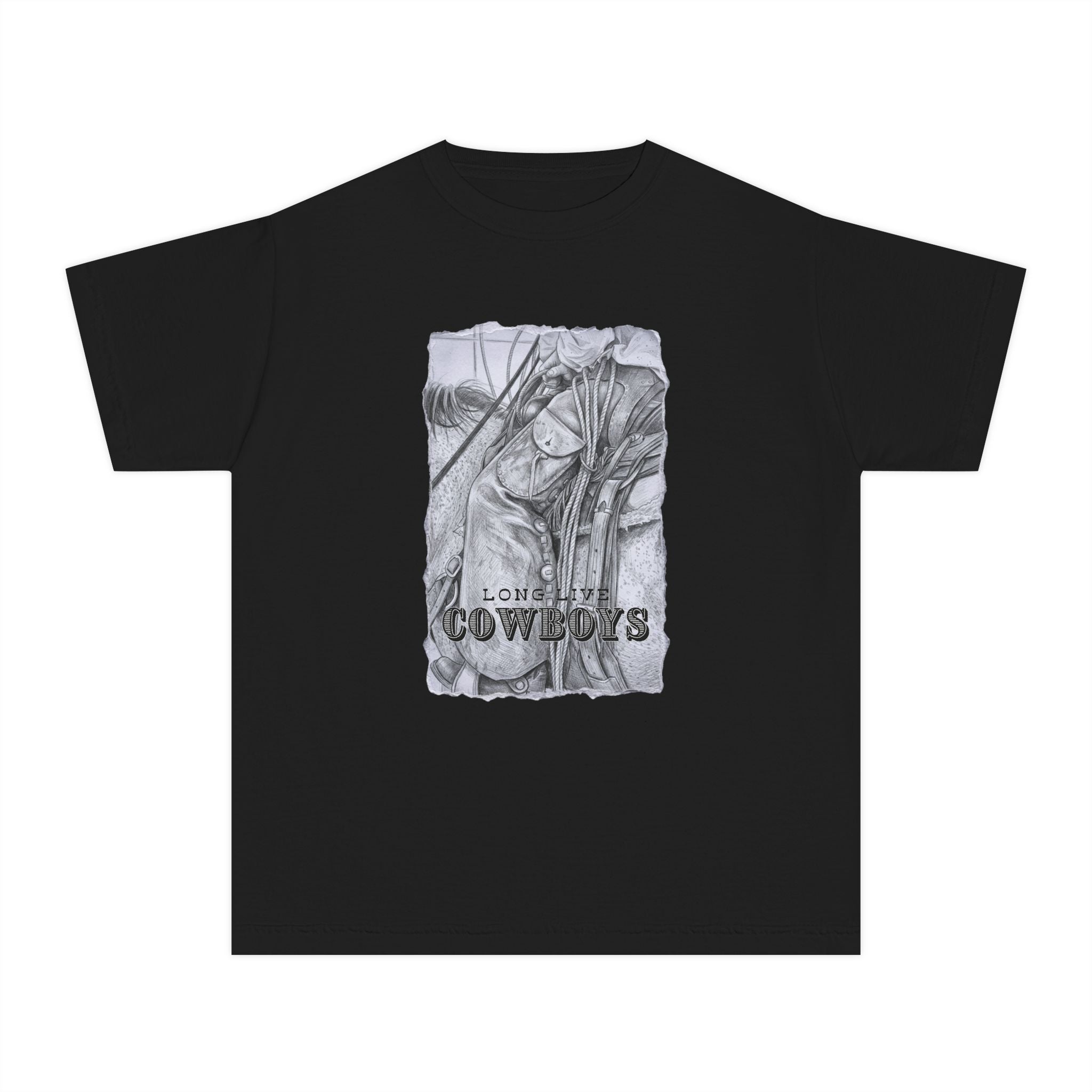Youth Long live Cowboys Graphic Tee — Rustic Western Rodeo T‑Shirt