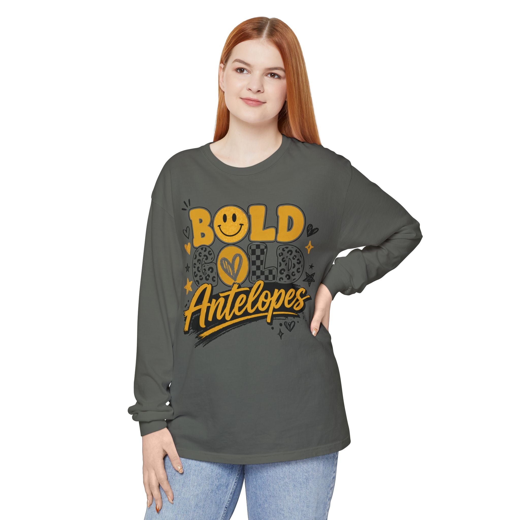 Bold Gold Antelopes Long Sleeve Tee