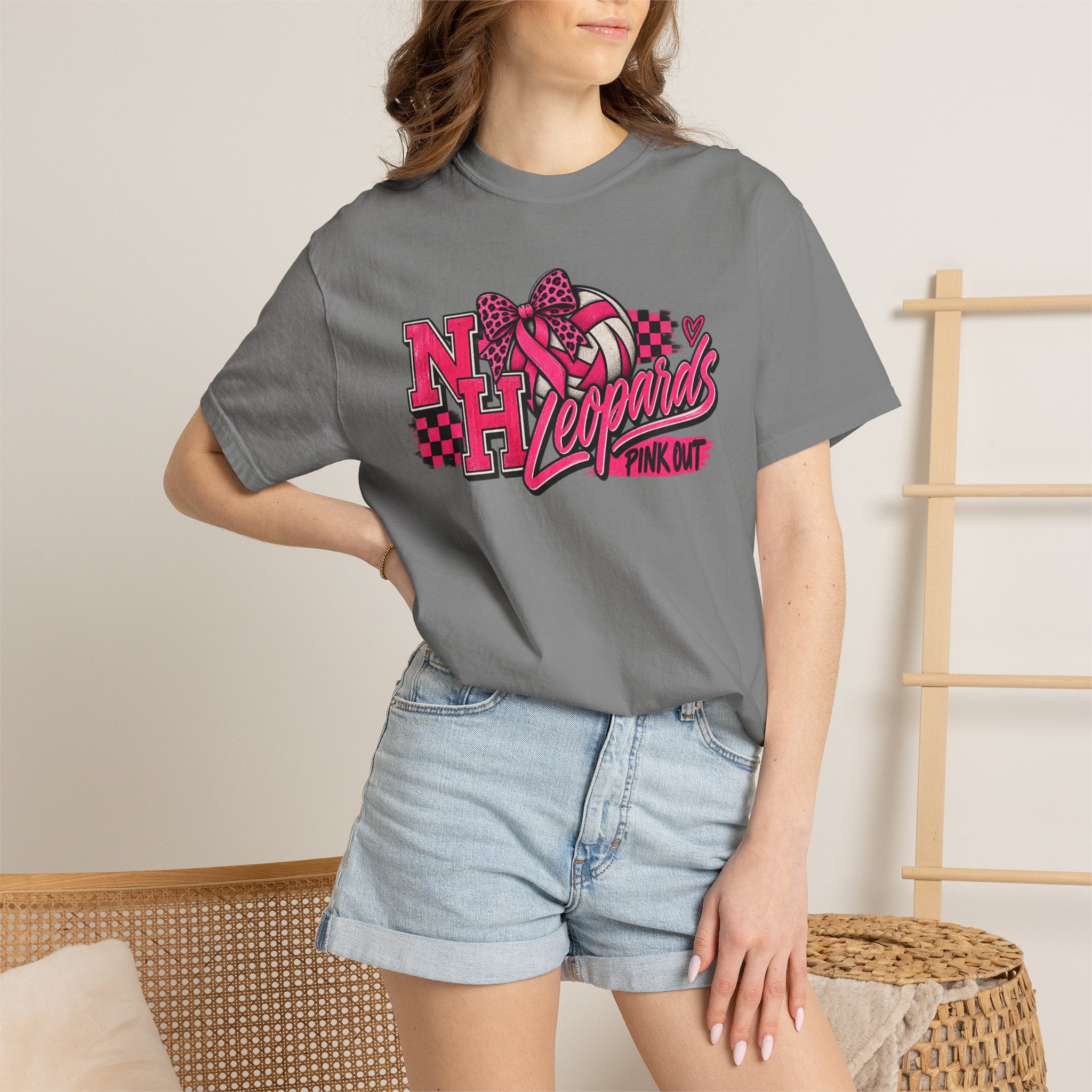 NH Leopards Pink Out Volleyball T-Shirt