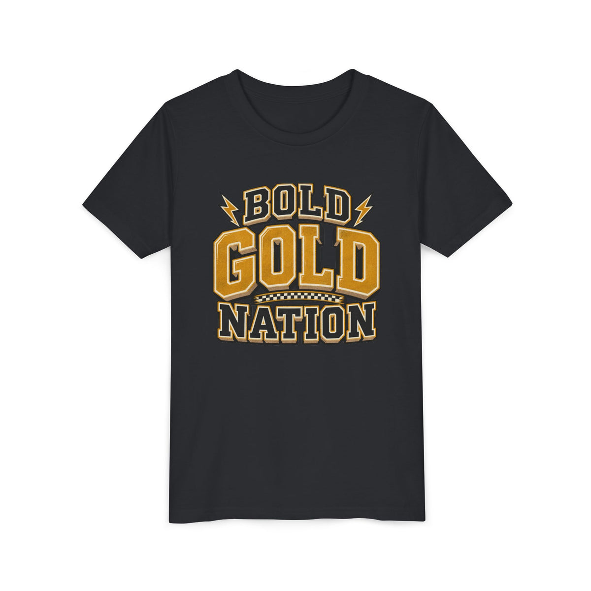 Youth Tee — Bold Gold Nation Graphic Kids Shirt