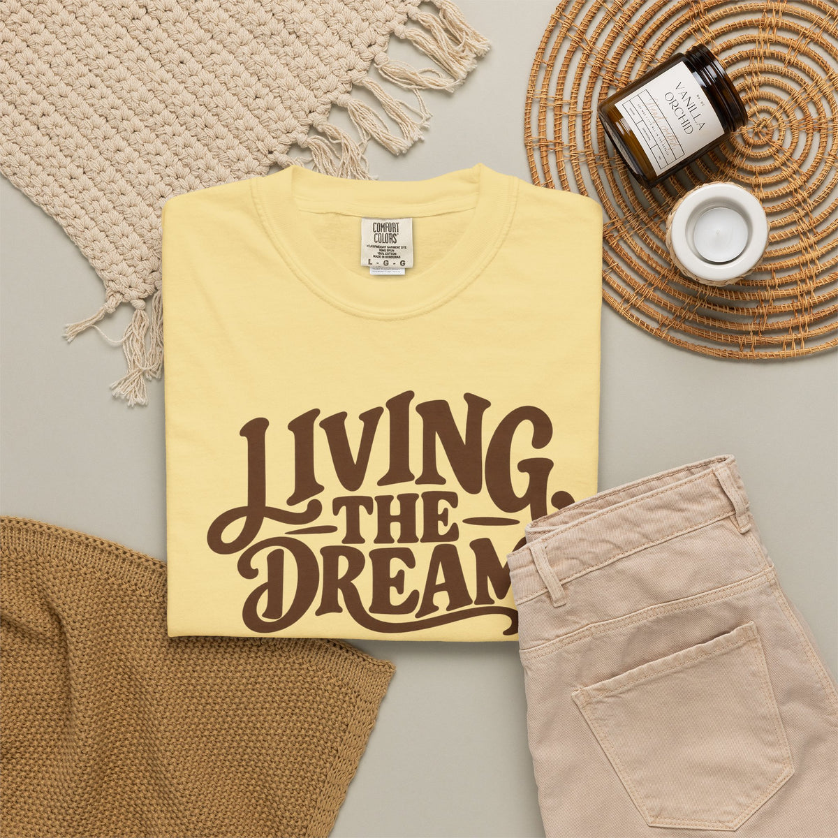 Living The Dream T-Shirt — Vintage Script Graphic Tee