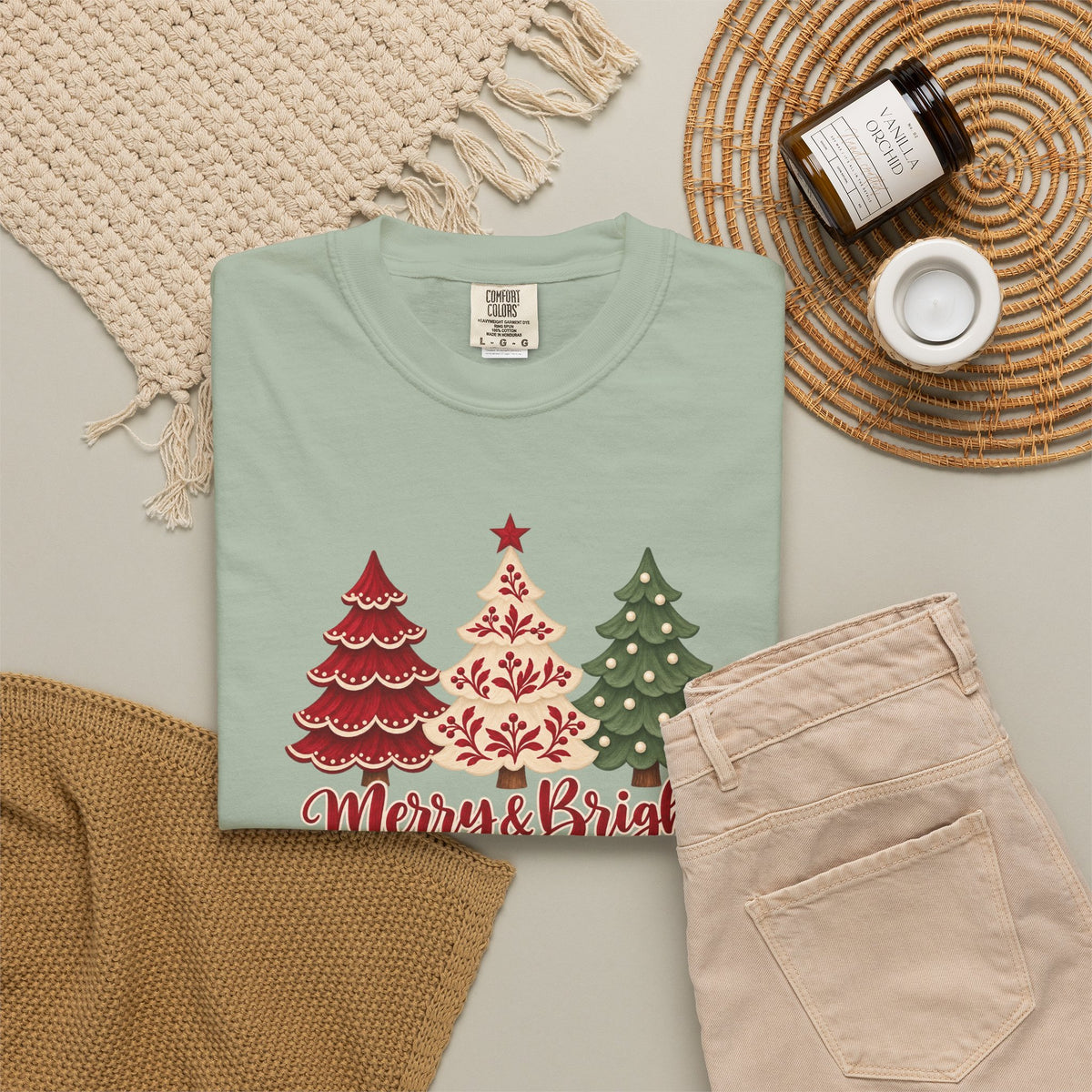 Merry & Bright Christmas Tree T-Shirt