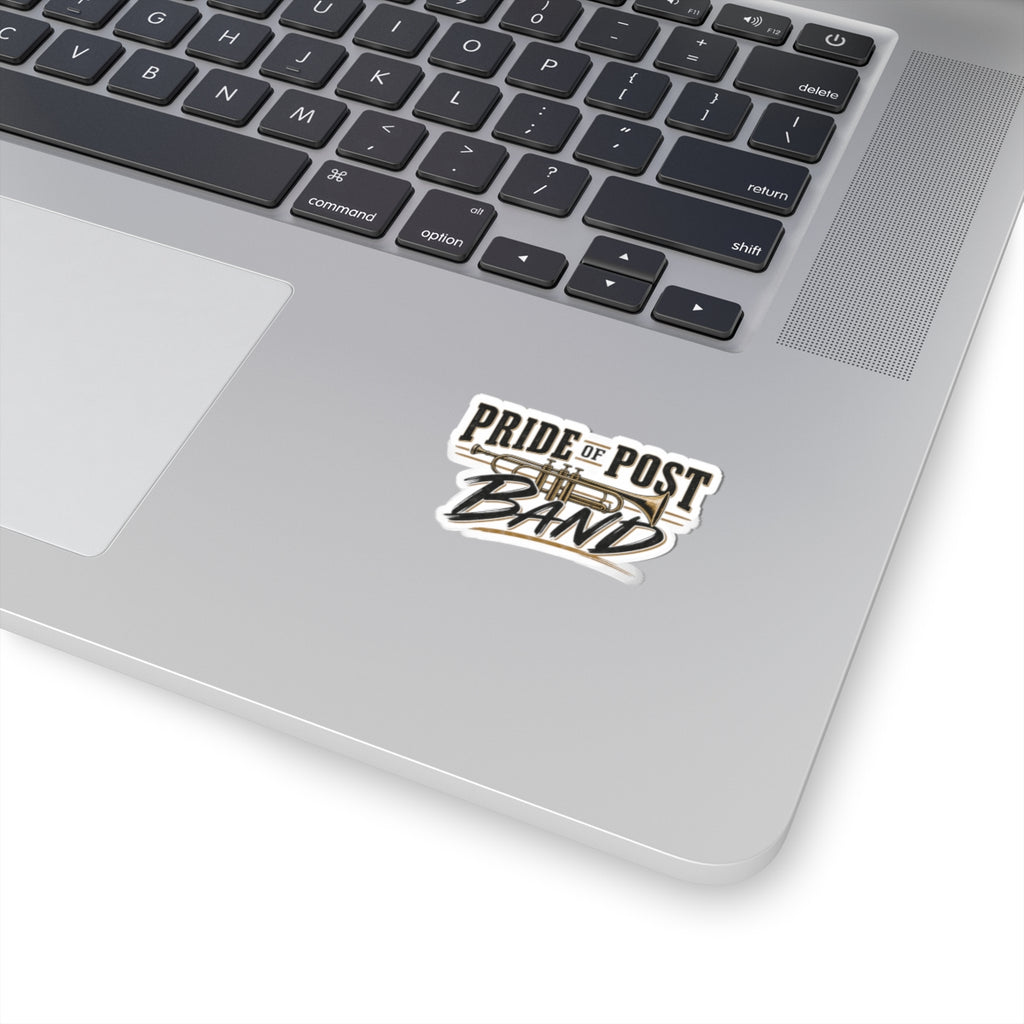Pride of Post Band Sticker — Vintage Trumpet Kiss-Cut Sticker for Musicians & Band Fans